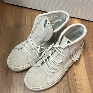 High-Top vans grey Suede Sneakers with fringe